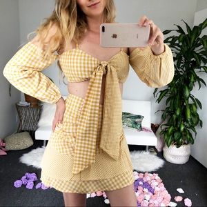 NEW! Mustard yellow gin hang summer dress